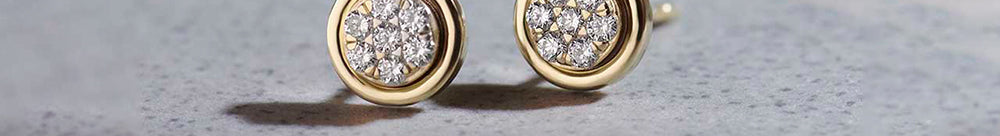 Round Bezel Diamond Earrings, 14K Gold Vermeil, 1/5 ct Lab Grown Diamond-1