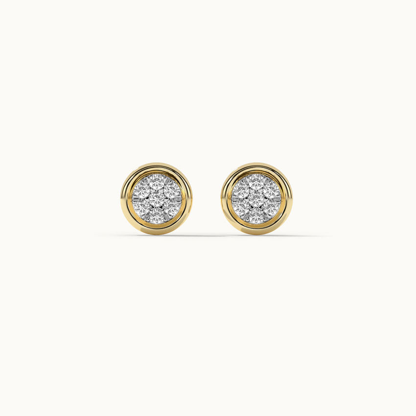 Round Bezel Diamond Earrings, 14K Gold Vermeil, 1/5 ct Lab Grown Diamond-7