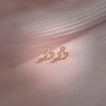 Shamrock Diamond Earrings, 14K Gold Vermeil, 1/6 ct Lab Grown Diamond-1