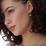 Shamrock Diamond Earrings, 14K Gold Vermeil, 1/6 ct Lab Grown Diamond-7