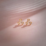 Shamrock Diamond Earrings, 14K Gold Vermeil, 1/6 ct Lab Grown Diamond-6