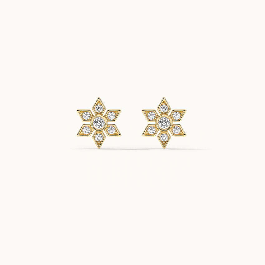 Narcissus Small Diamond Earrings, 14K Gold Vermeil, 1/5 ct Lab Grown Diamond-8