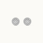 Cluster Halo Diamond Earrings, Sterling Silver, 3/8 ct Lab Grown Diamond-7