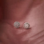 Cluster Halo Diamond Earrings, Sterling Silver, 3/8 ct Lab Grown Diamond-1