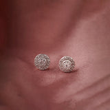 Cluster Halo Diamond Earrings, Sterling Silver, 3/8 ct Lab Grown Diamond-1