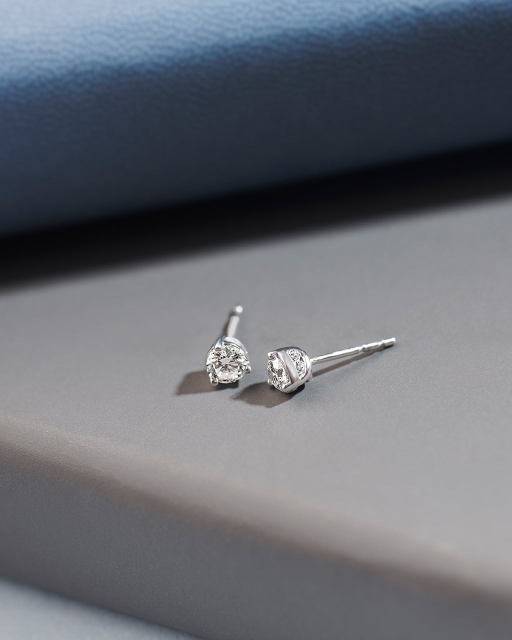 Mini Round Diamond Earrings, Sterling Silver, 1/2 ct Lab Grown Diamond-5