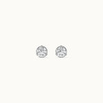 Mini Round Diamond Earrings, Sterling Silver, 1/2 ct Lab Grown Diamond-7