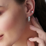 Mini Round Diamond Earrings, Sterling Silver, 1/2 ct Lab Grown Diamond-2