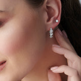 Mini Round Diamond Earrings, Sterling Silver, 1/2 ct Lab Grown Diamond-2