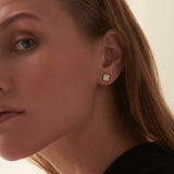 Square Cluster Diamond Small Earrings, 14K Gold Vermeil, 1/3 ct Lab Grown Diamond-2
