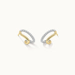 Folded Diamond Earrings, 14K Gold Vermeil, 1/4 ct Lab Grown Diamond-3