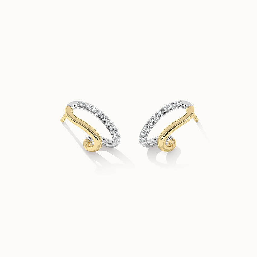 Folded Diamond Earrings, 14K Gold Vermeil, 1/4 ct Lab Grown Diamond-3