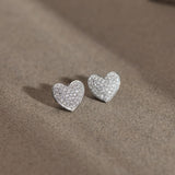 Diamond Studded Heart Earrings
