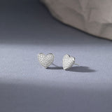 Diamond Studded Heart Earrings