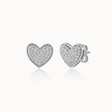 Diamond Studded Heart Earrings