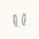 Tapered Line Small Hoops, Sterling Silver, 1/4 ct Lab Grown Diamond-3