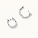 Tapered Line Small Hoops, Sterling Silver, 1/4 ct Lab Grown Diamond-6
