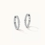Graduated Medium Diamond Hoops, Sterling Silver, 1/4 ct Lab Grown Diamond-3