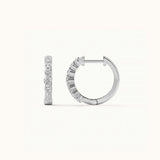 Graduated Medium Diamond Hoops, Sterling Silver, 1/4 ct Lab Grown Diamond-6