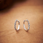 Graduated Medium Diamond Hoops, Sterling Silver, 1/4 ct Lab Grown Diamond-5