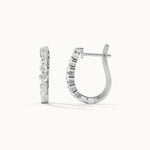 Captivating Pear Diamond Hoops, Sterling Silver, 1/2 ct Lab Grown Diamond-6