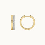 Two Band Diamond Hoops, 14K Gold Vermeil, 1/4 ct Lab Grown Diamond-7
