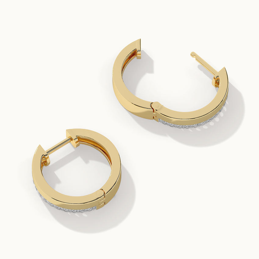 Two Band Diamond Hoops, 14K Gold Vermeil, 1/4 ct Lab Grown Diamond-8