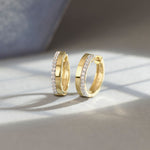 Two Band Diamond Hoops, 14K Gold Vermeil, 1/4 ct Lab Grown Diamond-6