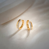 Two Band Diamond Hoops, 14K Gold Vermeil, 1/4 ct Lab Grown Diamond-1
