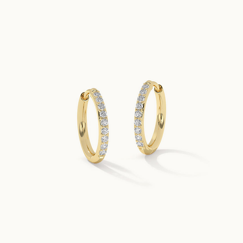 Classic Diamond Hoops, 14K Gold Vermeil, 1/4 ct Lab Grown Diamond-2