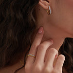 Elegant Diamond Hoops, 14K Gold Vermeil, 1/2 ct Lab Grown Diamond-2