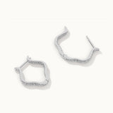 Squiggle Panaroma Diamond Hoops, Sterling Silver, 1/3 ct Lab Grown Diamond-8