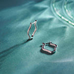 Squiggle Panaroma Diamond Hoops, Sterling Silver, 1/3 ct Lab Grown Diamond-1