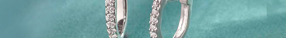 Classic V Two Row Diamond Hoops