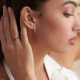 Classic V Two Row Diamond Hoops
