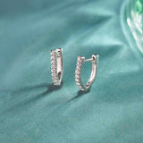 Classic V Two Row Diamond Hoops