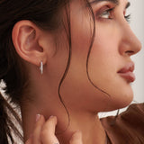 Classic V Two Row Diamond Hoops