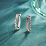 Classic Paperclip Diamond Hoops