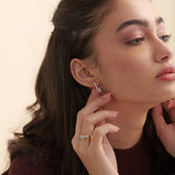 Classic Paperclip Diamond Hoops