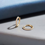 Chic Small Hoops, 14K Gold Vermeil, 1/4 ct Lab Grown Diamond-1