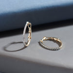 Sleek Pave Medium Hoops, 10K Solid Gold, 1/2 ct Lab Grown Diamond-5