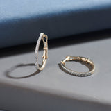 Sleek Pave Medium Hoops, 10K Solid Gold, 1/2 ct Lab Grown Diamond-5