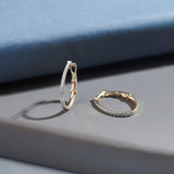 Sleek Pave Medium Hoops, 10K Solid Gold, 1/2 ct Lab Grown Diamond-1