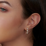 Criss Cross Medium Hoops, 10K Solid Gold, 1/2 ct Lab Grown Diamond-2