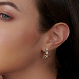 Criss Cross Medium Hoops, 10K Solid Gold, 1/2 ct Lab Grown Diamond-2