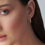 Coiled Medium Hoops, 10K Solid Gold, 1/4 ct Lab Grown Diamond-2