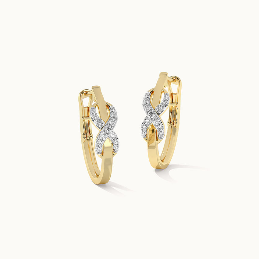 Wrapped Infinity Diamond Hoops, 10K Solid Gold, 1/5 ct Lab Grown Diamond-3