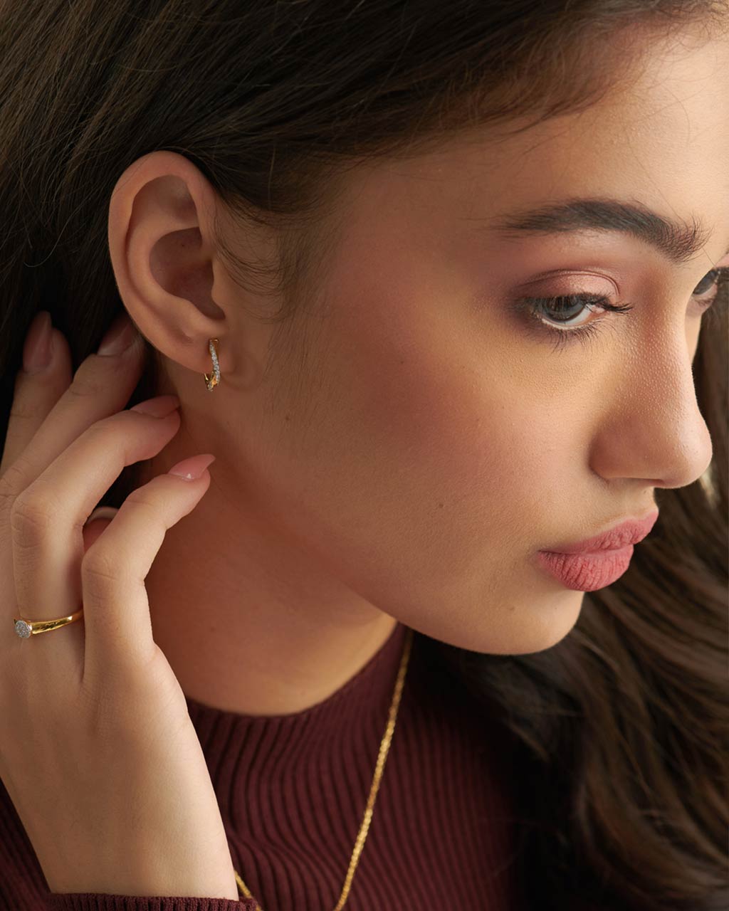 Entwine Diamond Hoops, 14K Gold Vermeil, 1/5 ct Lab Grown Diamond-2