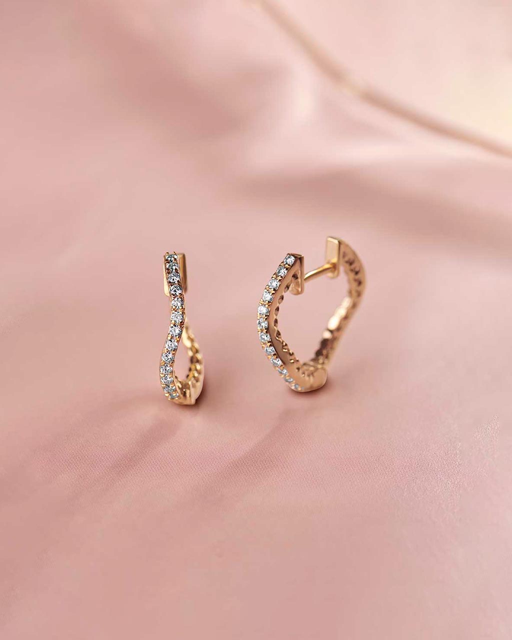 Molten Ovate Diamond Hoops, 14K Gold Vermeil, 1/5 ct Lab Grown Diamond-5
