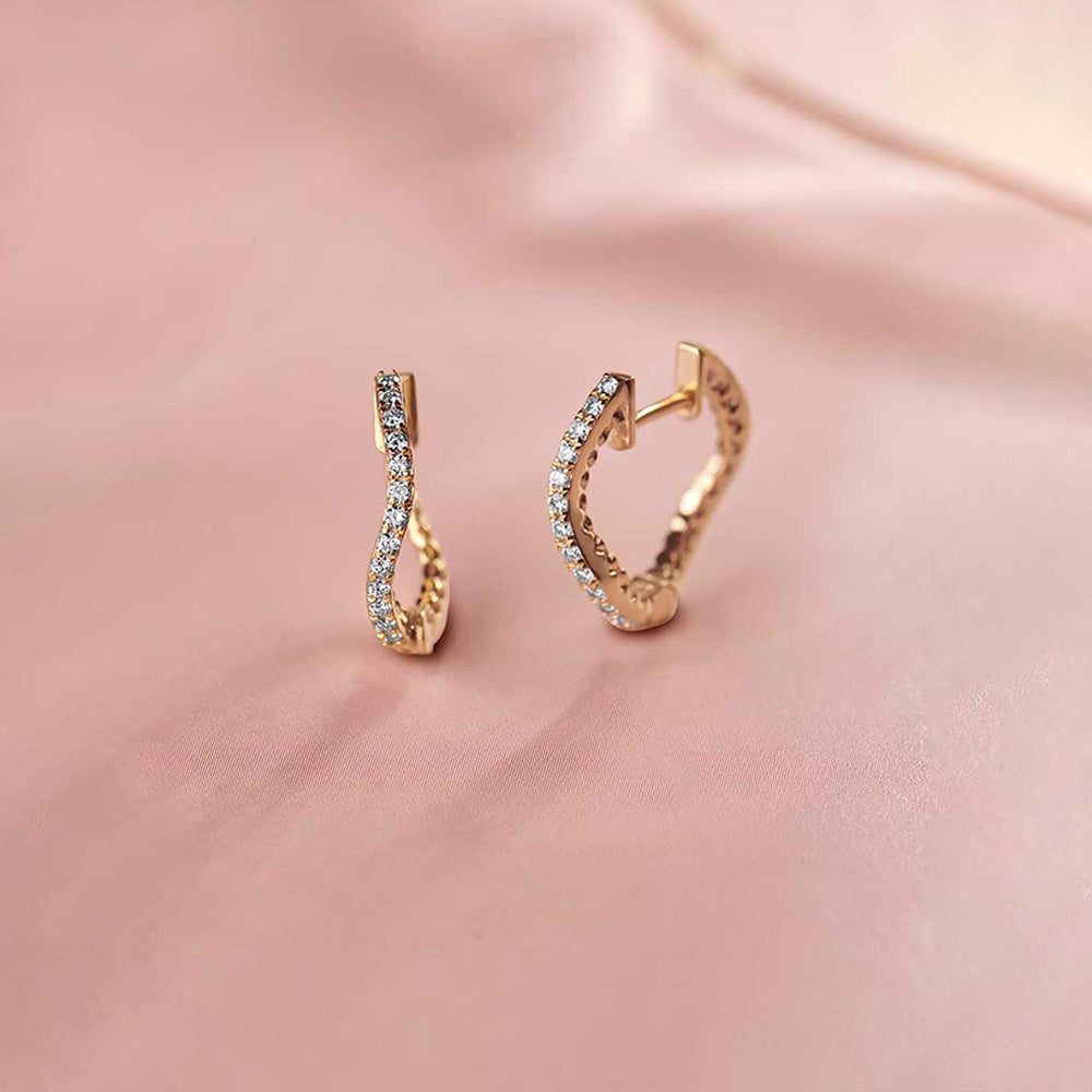 Molten Ovate Diamond Hoops, 14K Gold Vermeil, 1/5 ct Lab Grown Diamond-1